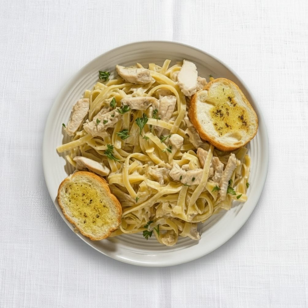 Chicken Fettuccine Alfredo.